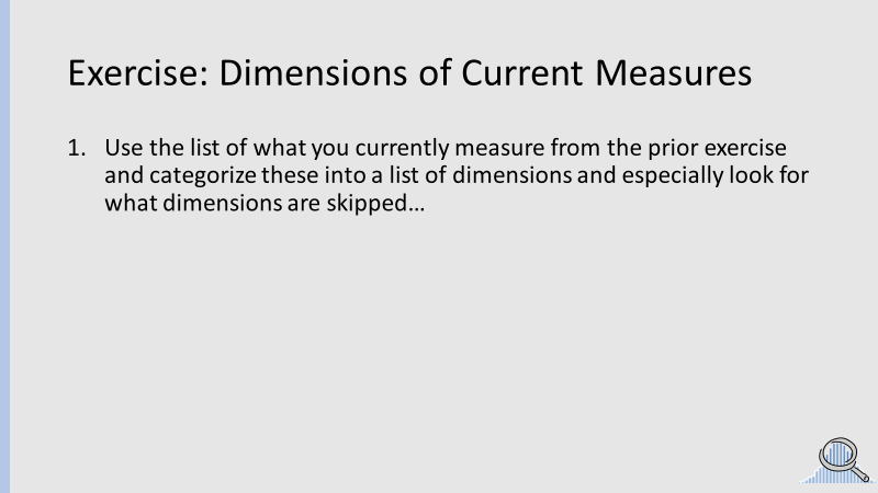 Exercise for identifying opposing performance dimensions